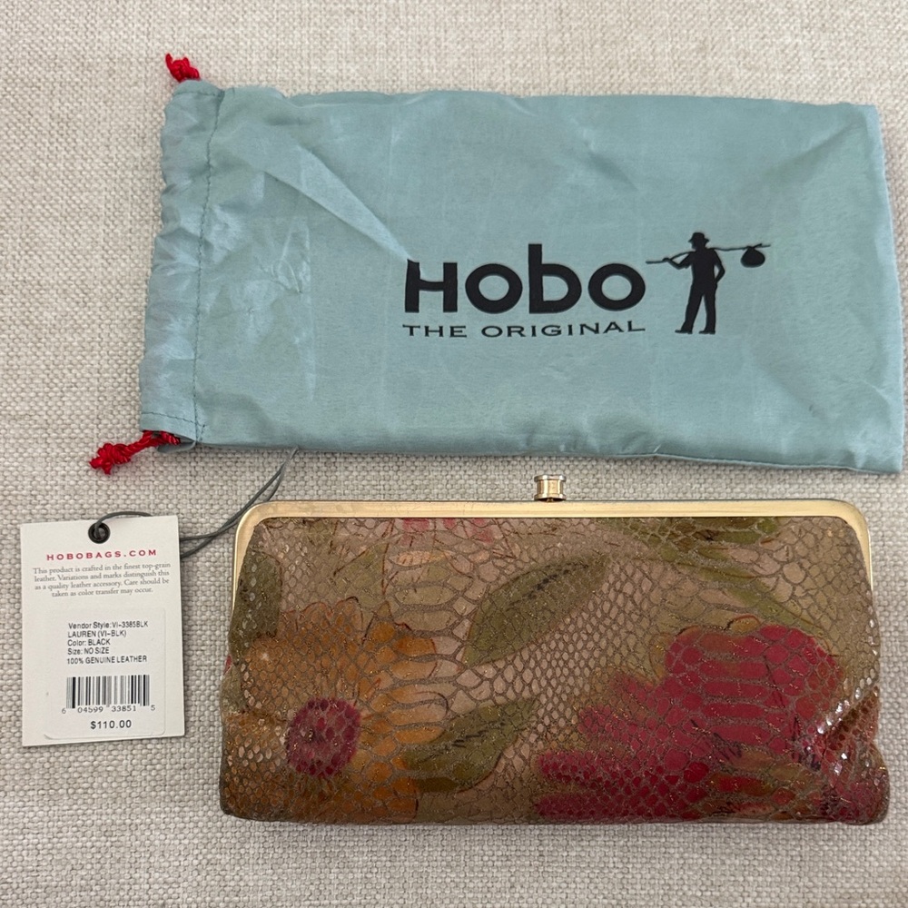 HOBO Floral Pattern Wallet - Red and Green